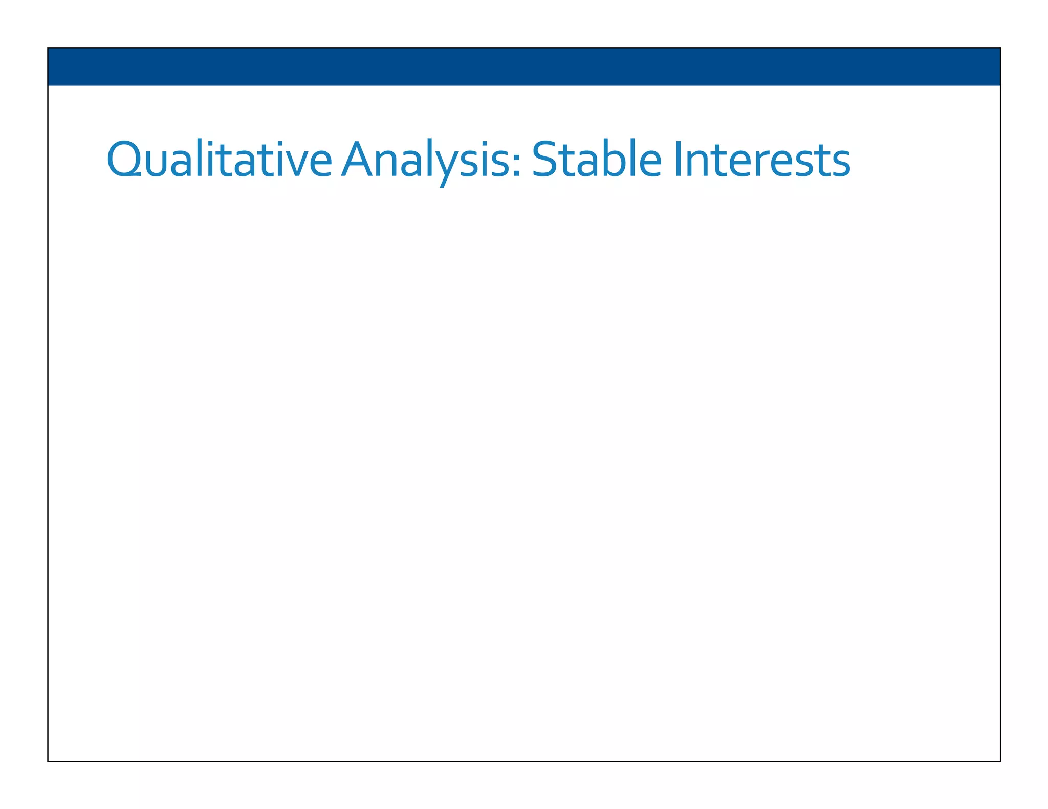 Qualitative	
  Analysis:	
  Stable	
  Interests	
  
 
