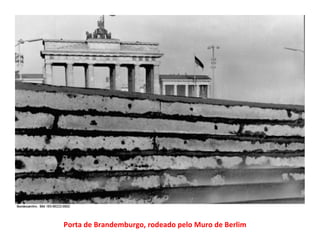 Porta de Brandemburgo, rodeado pelo Muro de Berlim 