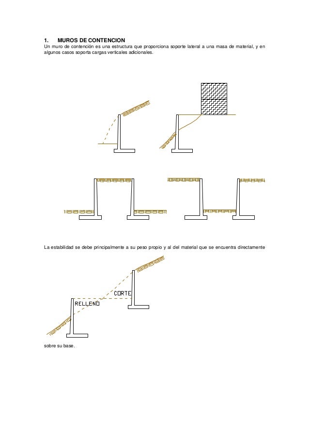 1. MUROS DE CONTENCION
Un muro de contención es una estructura que proporciona soporte lateral a una masa de material, y e...