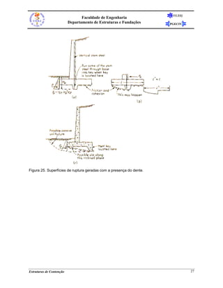 FEUERJ
                                 Faculdade de Engenharia
                          Departamento de Estruturas e Fundações     PGECIV




Figura 25. Superfícies de ruptura geradas com a presença do dente.




Estruturas de Contenção                                                        27
 