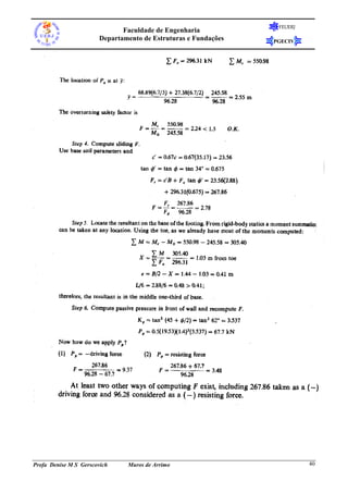 FEUERJ
                              Faculdade de Engenharia
                       Departamento de Estruturas e Fundações   PGECIV




Profa Denise M S Gerscovich    Muros de Arrimo                            40
 