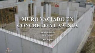 Andres Cordoba
Enoc Salcedo
Obra Negra ll
MURO VACIADO EN
CONCRETO A LA VISTA
 