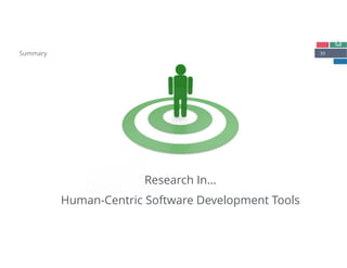 39Summary
Human-Centric Software Development Tools
Research In…
 