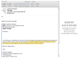 JEREMY
 DAVENPORT!
  Jazz Trumpeter/Vocalist &
    Headline Entertainer!
     Davenport Lounge, !
The Ritz-Carlton, New Orleans!
 