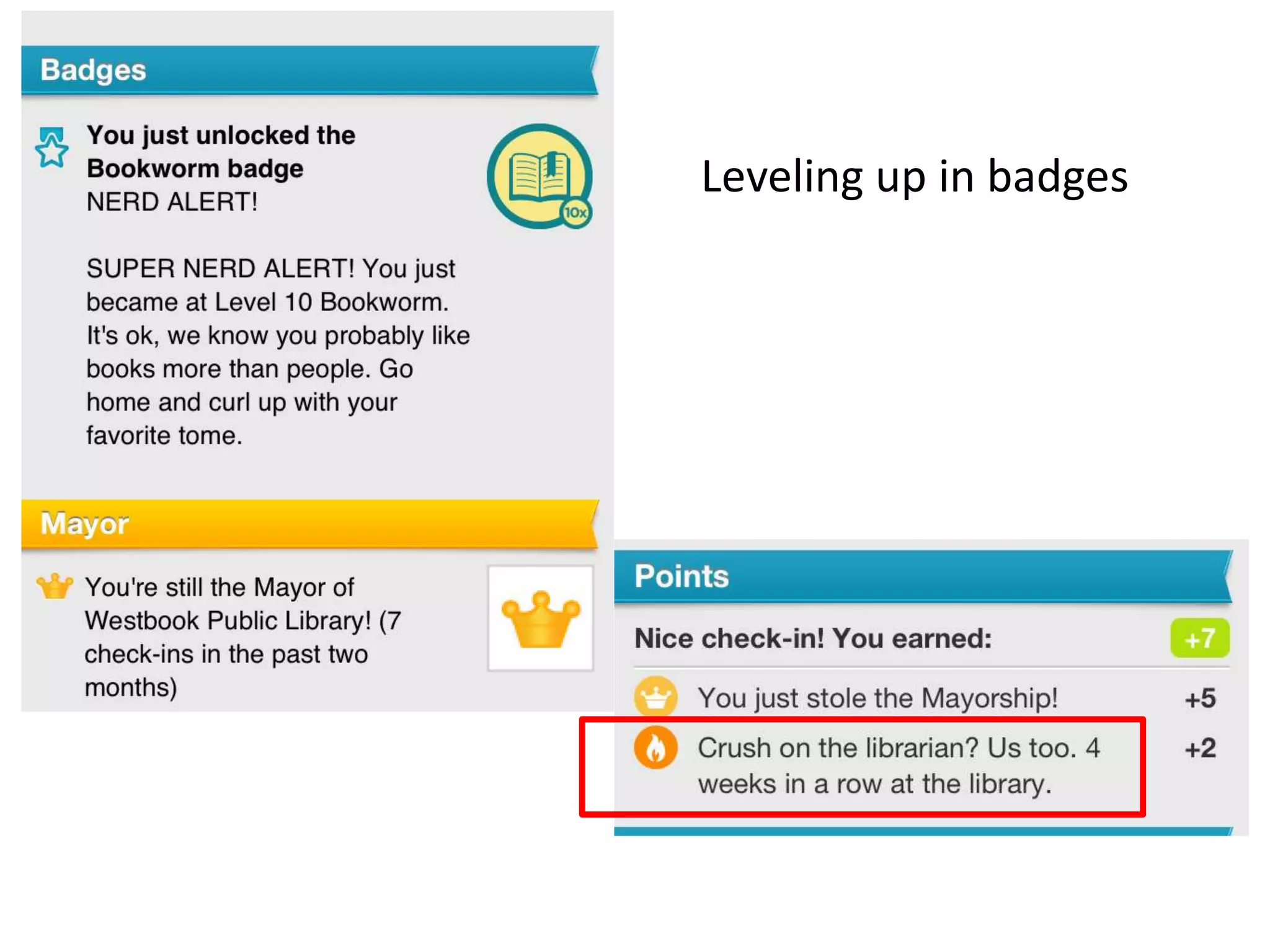 Leveling up in badges
 