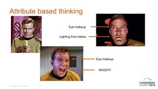 © DataStax, All Rights Reserved. 12
Lighting from below
Eye makeup
Eye makeup
RAGE!!!!
Attribute based thinking
 