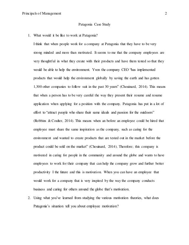 patagonia case study madalyn murray devry university professor pope august 16 2014 2
