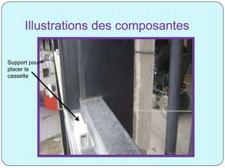 Illustrations des composantes
Support pour
placer la
cassette
 