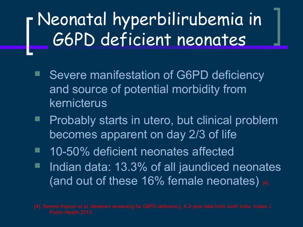 NEONATAL G6PD DEFICIENCY