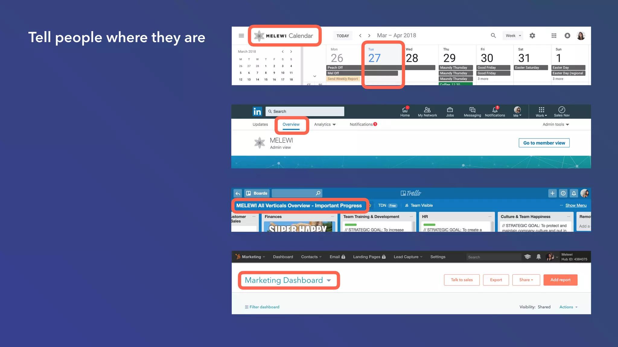 Tell people where they are
 