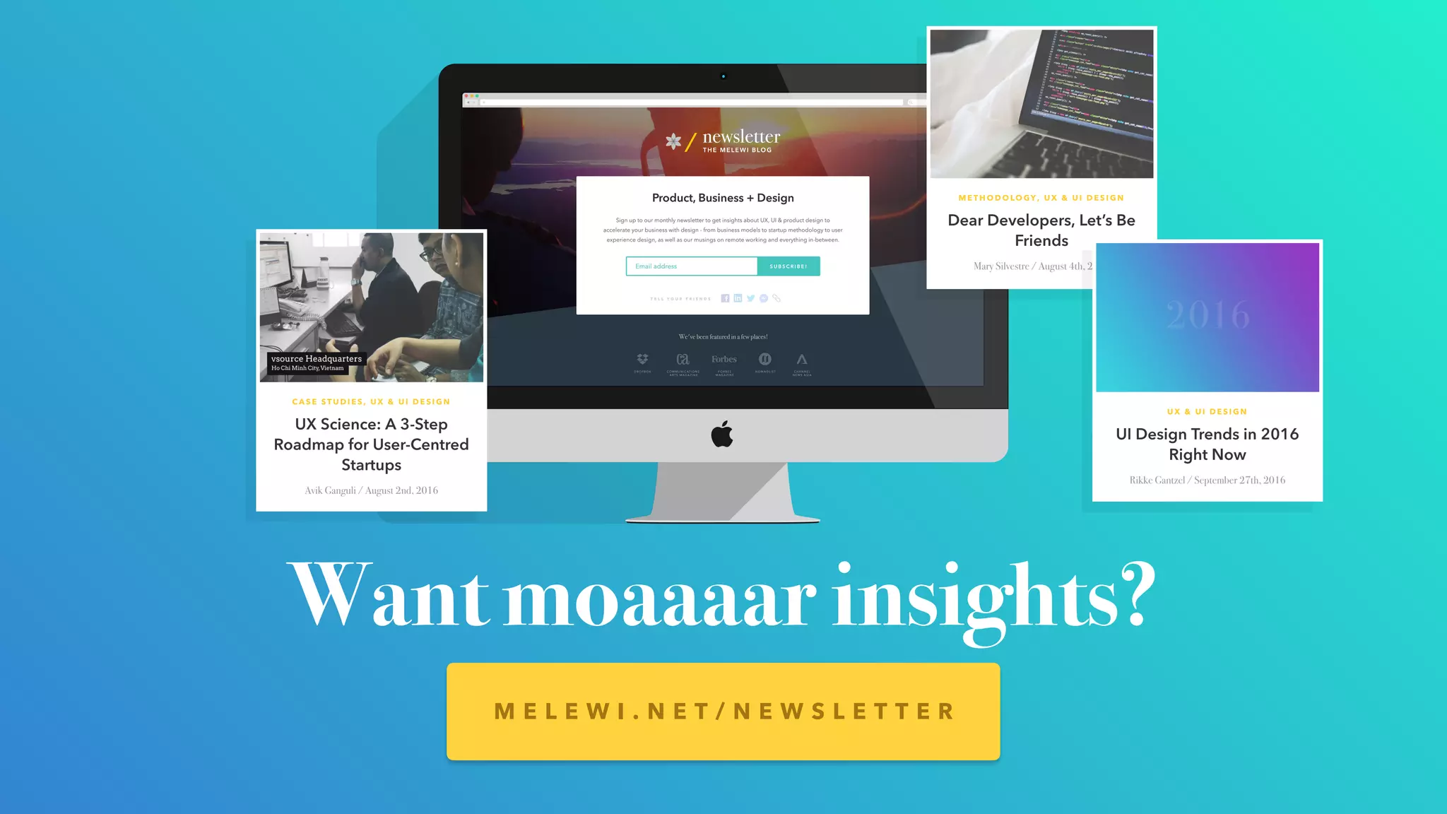 Want moaaaar insights?
M E L E W I . N E T / N E W S L E T T E R
 