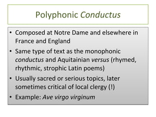 Mus 426 lecture 2 (polyphony) | PPT