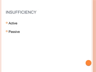 INSUFFICIENCY
 Active
 Passive
 