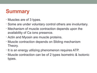Comprehensive Physiology of Muscle Contraction: Mechanisms and Types | PPTX