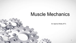 Muscle Mechanics
Dr. Aparna Shetty (P.T)
1
 