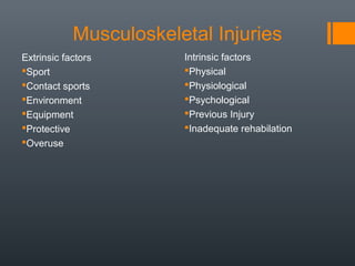 Extrinsic Injury Examples Muscles | PPT