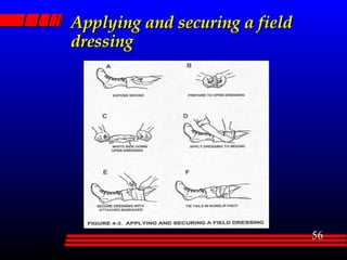 Applying and securing a field dressing 