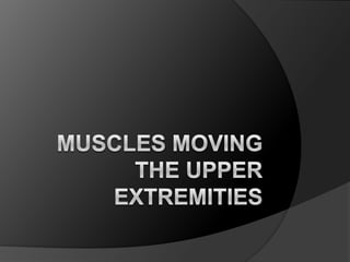 Muscles moving the Upper Extremities 