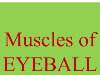 Muscles of
EYEBALL
 