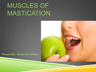MUSCLES OF
MASTICATION
1
Prepared By: Mohsen M. Mirkhan
 