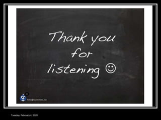 Tuesday, February 4, 2020
 