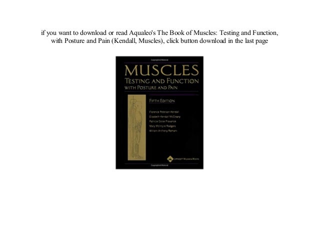 muscle testing and function kendall pdf free download