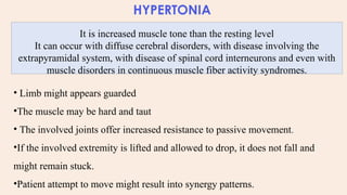 Muscle Hypertonicity Example Assessment of Muscle Tone and its impairments | PPTX