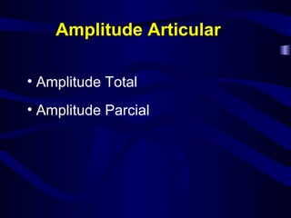 Amplitude Articular Amplitude Total Amplitude Parcial 