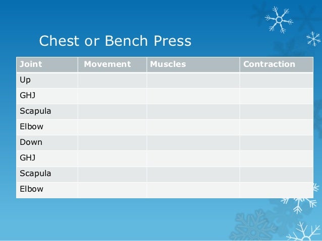 Muscular Analysis Completed Tables