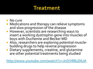 Treatment<br />No cure<br />Medications and therapy can relieve symptoms and slow progression of the disease<br />However,...