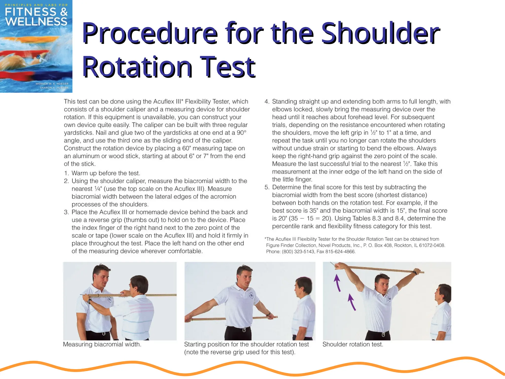 Procedure for the Shoulder
Procedure for the Shoulder
Rotation Test
Rotation Test
 