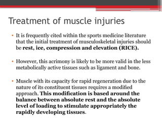 Muscle Strain Rice muscular strain and contusion.pptx. . | PPTX
