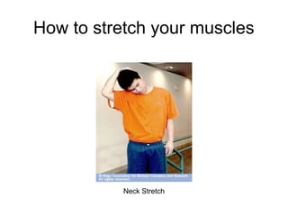 How to stretch your muscles




           Neck Stretch
 