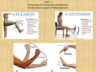 UNIT – I
Terminology of Fundamental Movements;
Fundamental concepts of following terms
 