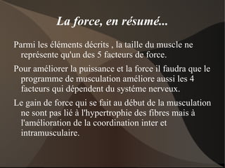 Force d'impulsion envoyé par chaque neurone moteur Les  neurones moteurs peuvent envoyer des décharges électriques de différentes intensités. 