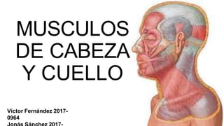 MUSCULOS
DE CABEZA
Y CUELLO
Víctor Fernández 2017-
0964
 