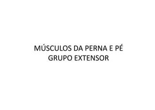 MÚSCULOS DA PERNA E PÉ
   GRUPO EXTENSOR
 
