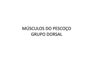 MÚSCULOS DO PESCOÇO
   GRUPO DORSAL
 