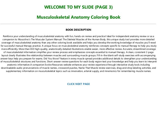 Download Ebook P D F Musculoskeletal Anatomy Coloring Book Full Pages