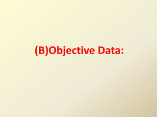 (B)Objective Data:
 