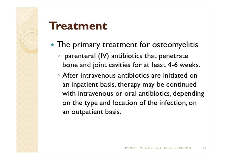 Bone and joint infections Osteomyelitis, Septic Arthritis