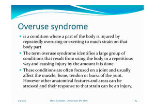 Overuse Conditions Sports Injuries | PDF