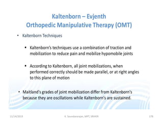 11/14/2019 K. Soundararajan, MPT, SRIHER 178
 