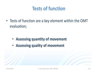 11/14/2019 K. Soundararajan, MPT, SRIHER 179
 