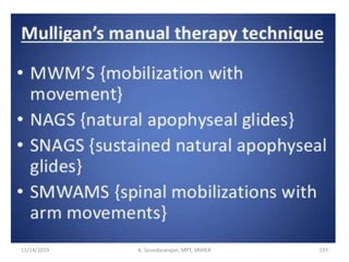 11/14/2019 K. Soundararajan, MPT, SRIHER 197
 