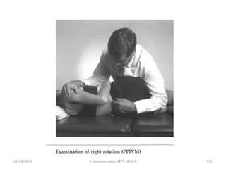 11/14/2019 K. Soundararajan, MPT, SRIHER 215
 