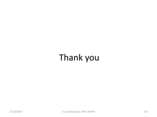 Thank you
11/14/2019 K. Soundararajan, MPT, SRIHER 223
 