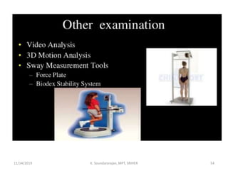 11/14/2019 K. Soundararajan, MPT, SRIHER 54
 