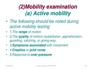 11/14/2019 K. Soundararajan, MPT, SRIHER 93
 
