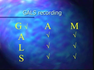 GALS recording
G  A M
A  
L  
S  
 